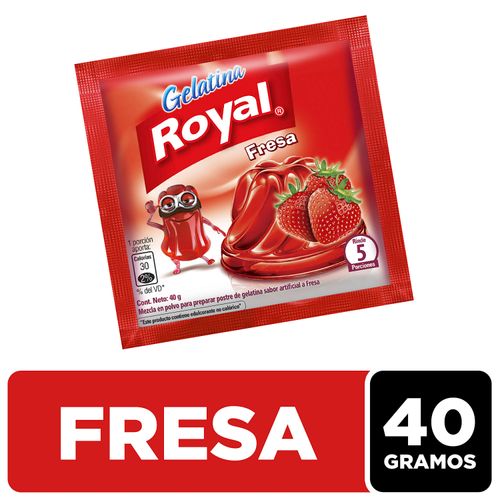 Gelatina En Polvo Royal Sabor Fresa Sobre - 40g