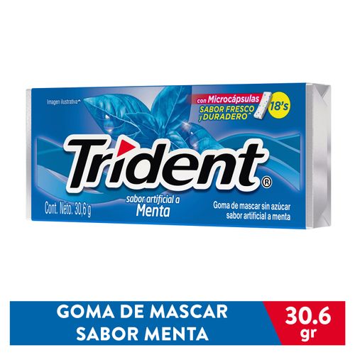 Chicle Trident Sin Azúcar Sabor Menta 18 Uds - 30.6g