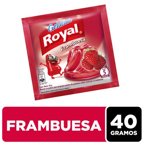 Gelatina En Polvo Royal Sabor Frambuesa Sobre -40g