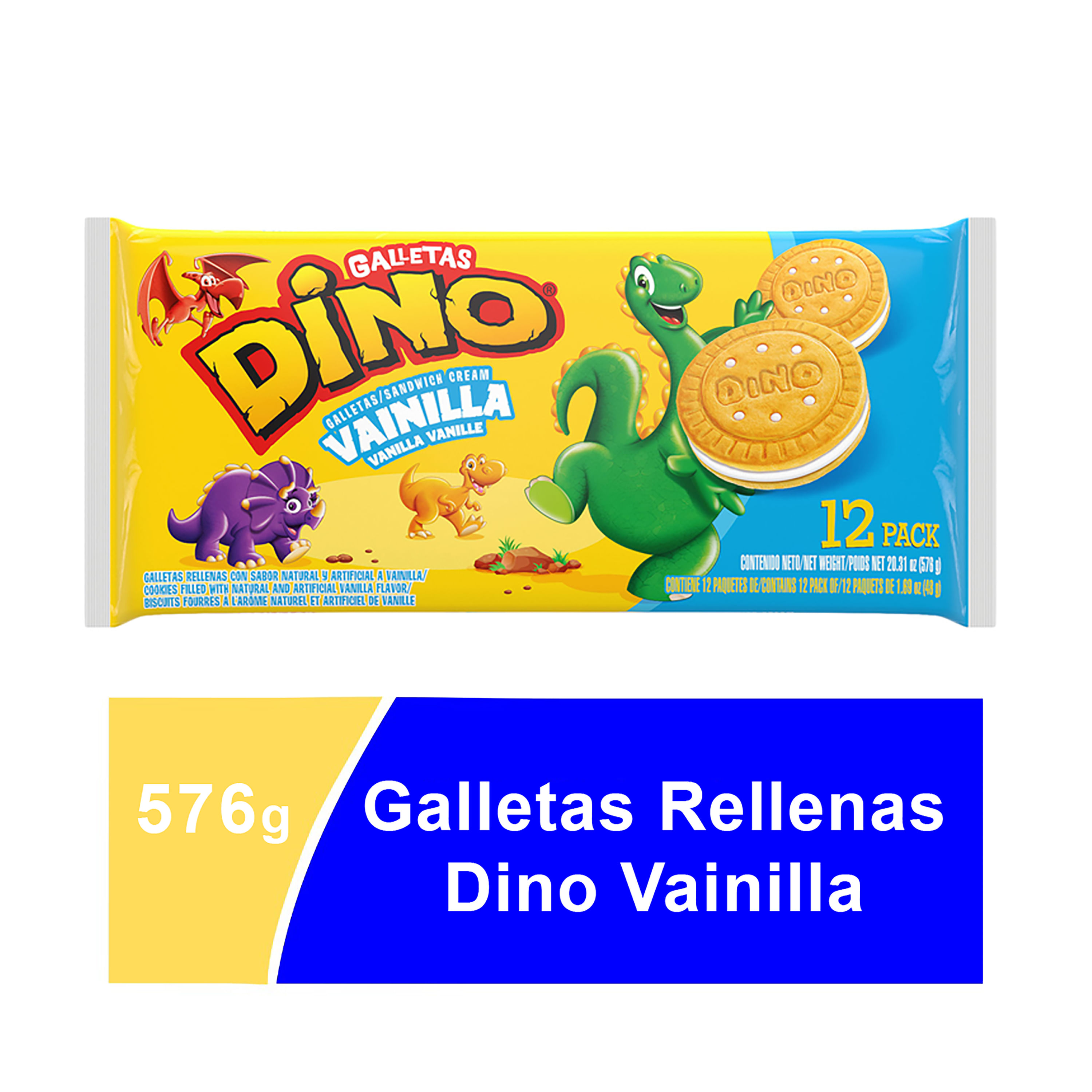 Galletas Dino, Galletas Dino paquete de 12 fresas