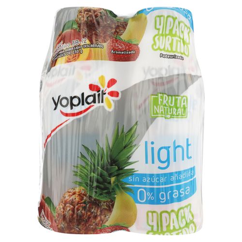 Yogurt Yoplait light sin azúcar añadido surtido 4 pack - 920 g