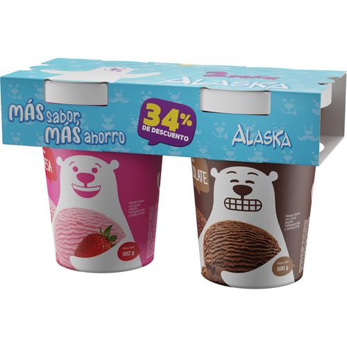 Helado Dos Pinos Alaska sabores surtidos 2 pack - 500 g