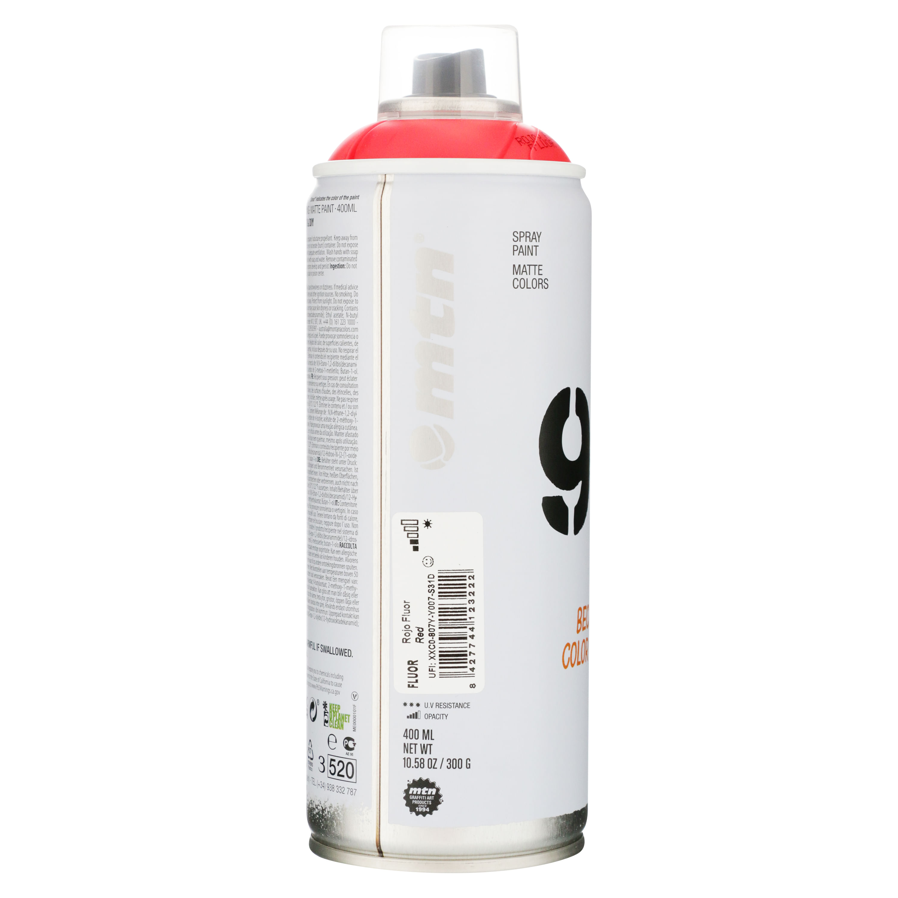 pintura spray montana 94 400ml rojo fluor