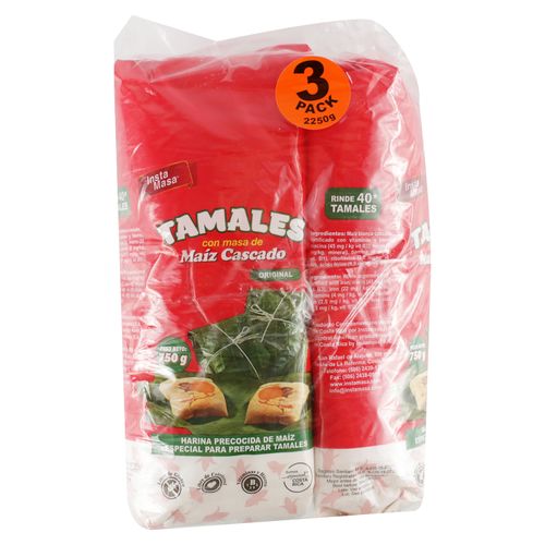 Harina Insta Masa De Maíz Cascado Para Tamal 3pk - 2250g
