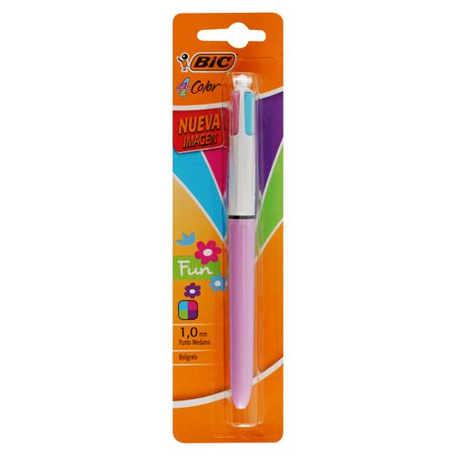 Bolígrafo Bic 4 colores en uno punto mediano