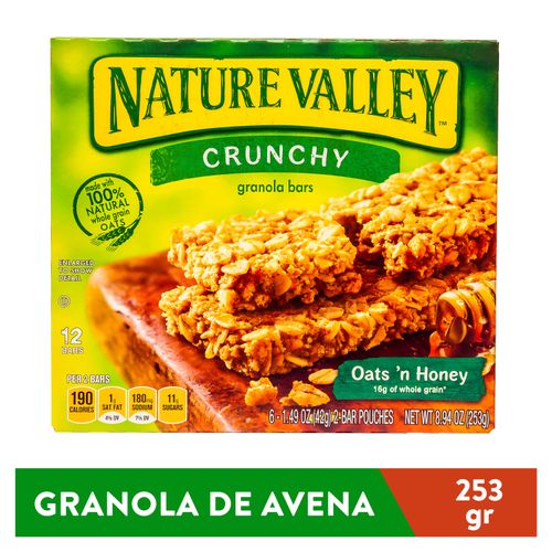 Barra Nature Valley crujiente avena y miel - 253 g