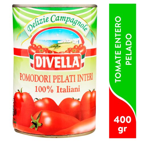 Tomate Divella Entero Pelado Lata - 400 g