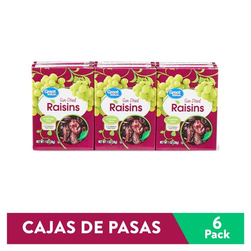 Pasas Great Value 6 Pack - 168 g