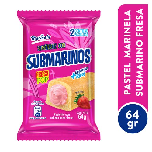 Pastel Marinela submarino fresa - 64 g