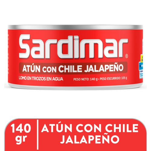 Atún Sardimar Trozos En Agua Con Chile Jalapeño - 140gr