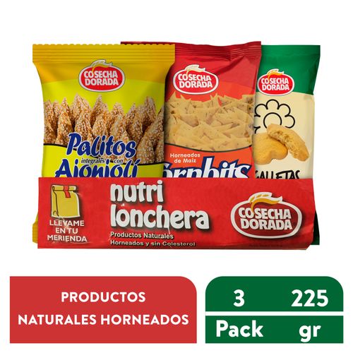 Snack Cosecha Dorada nutrilonchera surtidos horneados y sin colesterol - 225 g