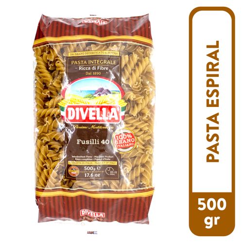 Pasta Divella fusilli integral 100% grano italiano - 500 g