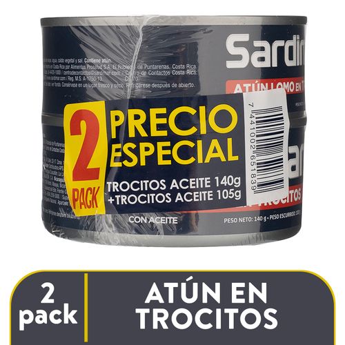 Atún Sardimar trocitos en aceite 2 pack - 245 g