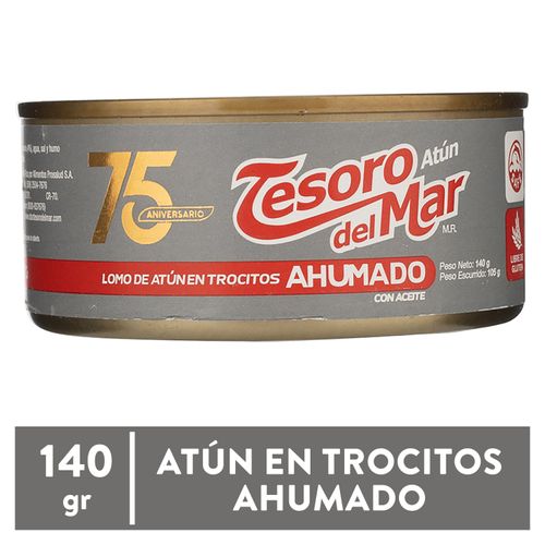 Atún Tesoro Del Mar lomo en trocitos ahumado con aceite - 140 g