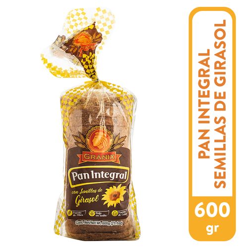 Pan Granix Integral Con Semillas De Girasol -600gr