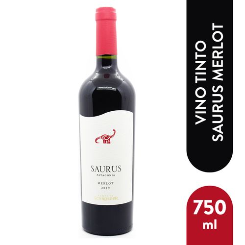 Vino Saurus Tinto Merlot Botella - 750ml