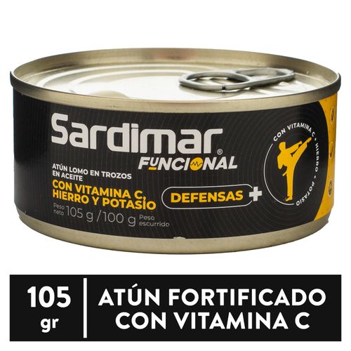 Atún Sardimar Lomo Trozos Aceite Soya Vitamina C -105gr