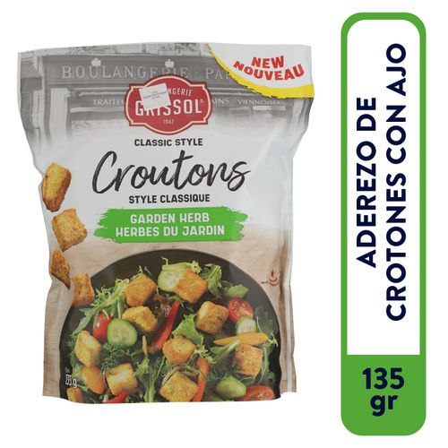 Crutones Grissol sabor ajo y hierbas  - 135 g