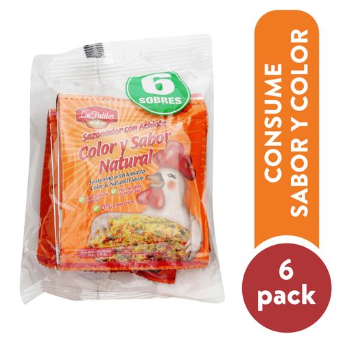 Consomé de pollo Los Patitos color y sabor 6 pack - 60 g