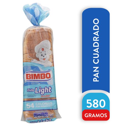 Pan Bimbo Sandwich Cuadrado Dieta Light Grande - 580gr