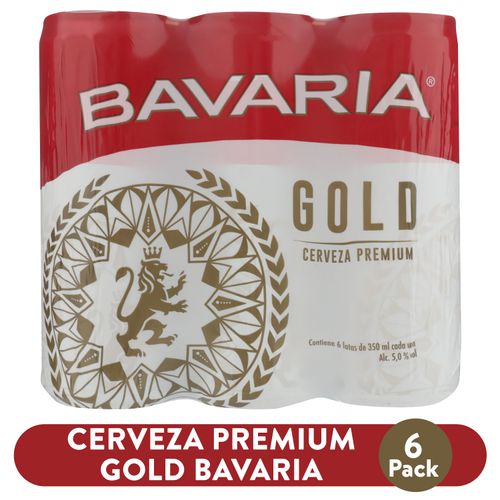6 Pack Cerveza Bavaria Gold Sleek Lata - 350ml