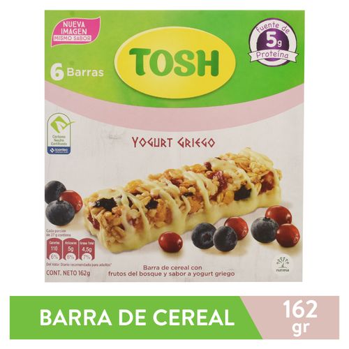Barra De Cereal Tosh Yogurt Griego - 162 g