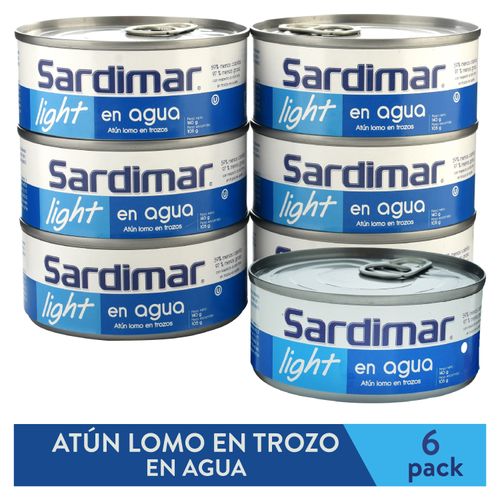 Atún Sardimar Trozos En Agua 6 pack -140 gr