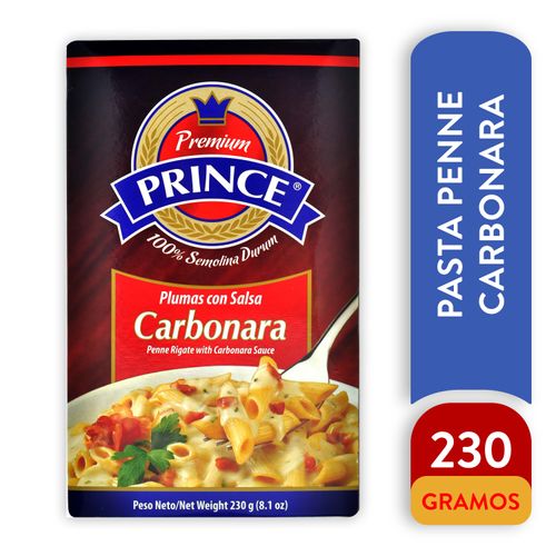 Pasta Prince plumas con salsa carbonara - 230 g
