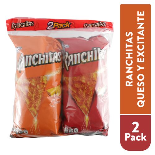 Snack Yummies ranchita de queso + ranchita de chile, 2 pack - 300 g