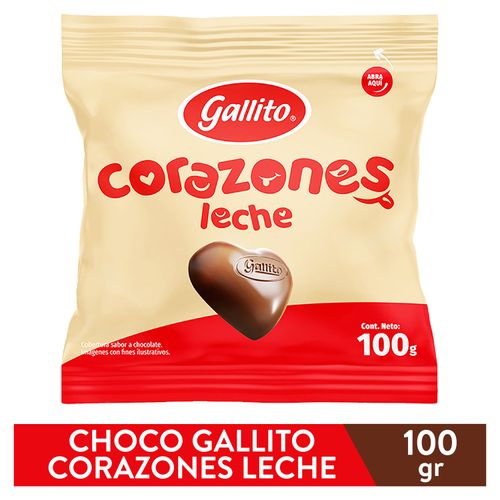 Choco Gallito Corazones Leche Paquete - 100gr