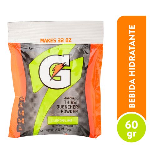 Bebida Gatorade En Polvo, Sachet Lima Limón -60 gr