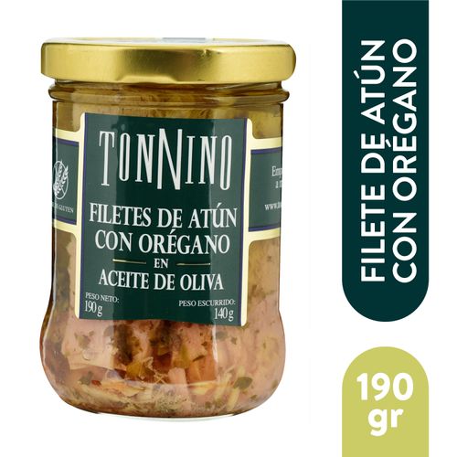 Atún Tonnino en filetes con orégano en aceite de oliva - 190 g