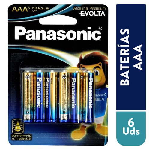 Batería Panasonic Alcalina Evolta AAA - 6 Unidades