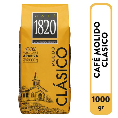 Café1820 Molido Clásico 100% Puro Tueste Oscuro - 1000 g