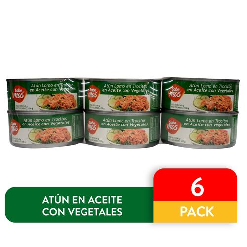 Atún Sabemas lomo en trocitos con vegetales 6 pack - 840 g