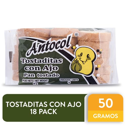 Pan tostado Antocol con ajo 18 Uds - 50 g