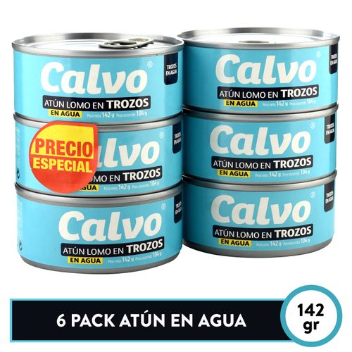 Atún Calvo lomo en trozos en agua 6 pack - 852 g