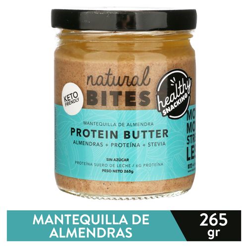 Mantequilla Natural Bites Almendra Proteína -265gr