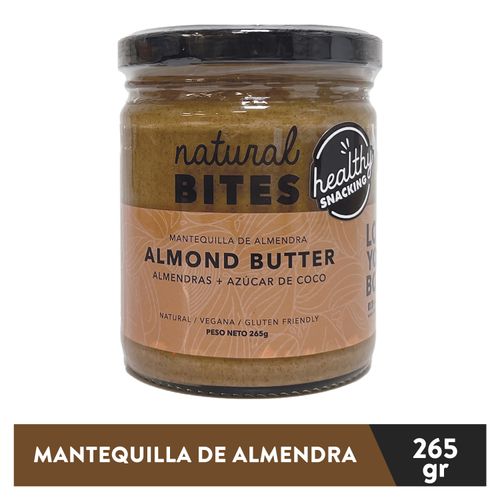 Mantequilla Natural Bites De Almendra + Azúcar De Coco -265gr