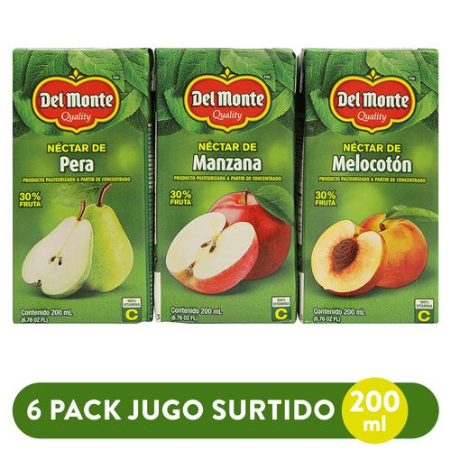 6 Pack Nectar Del Monte Surtido - 200ml