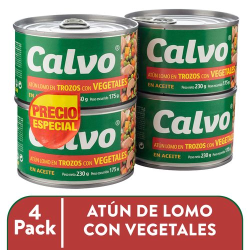 Atún Calvo vegetales en aceites 4 pack - 920 g