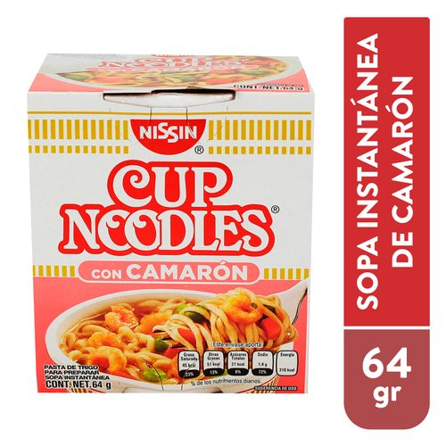 Sopa instantánea Nissin de camarón - 64 g