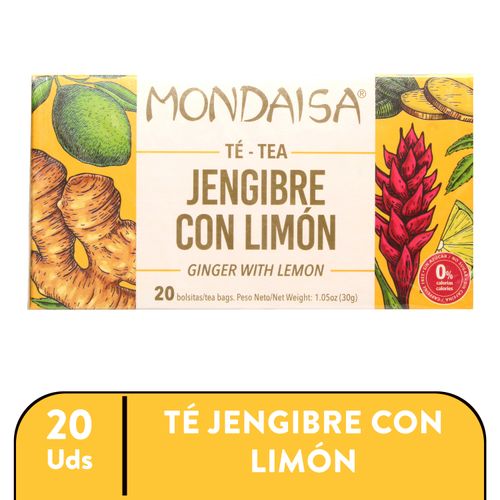 Té Mondaisa Jengibre Limón 20 uds -30 g