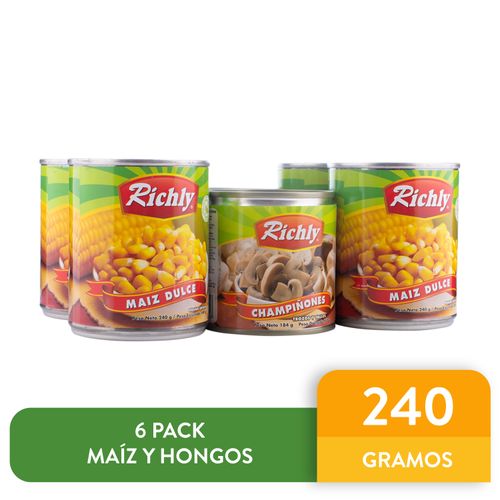 Maíz Y Hongos Richly 6 Pack - 1272g