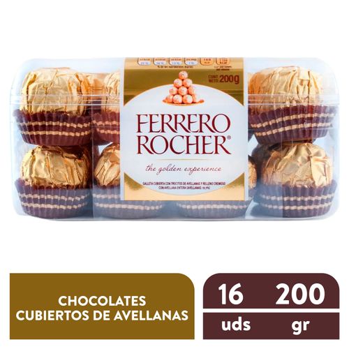 Chocolate Ferrero Rocher Gond Relleno Caja Plastica - 200gr