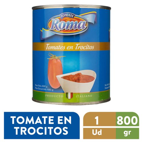 Tomate Roma Pelado Trocitos -800 g