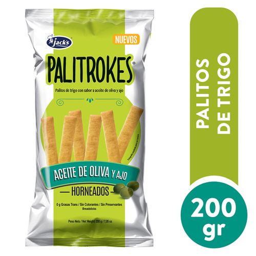 Snack Jack's palitrokes horneados sabor aceite de oliva y ajo - 200 g