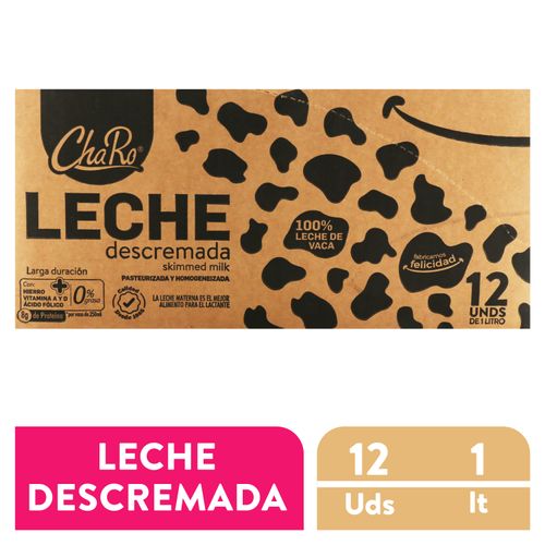 Leche Charo descremada caja 12 uds - 12 L