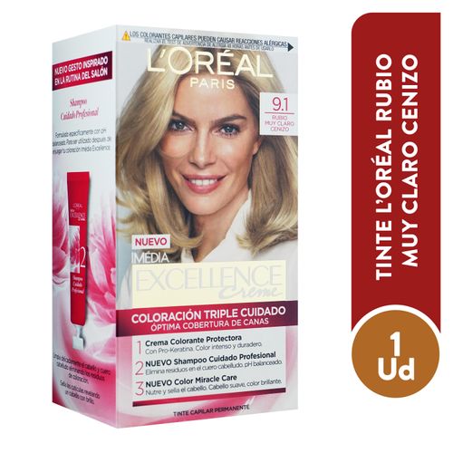 Tinte para el cabello Permanente L'Oréal Paris Excellence Creme Tono 9 rubio muy claro