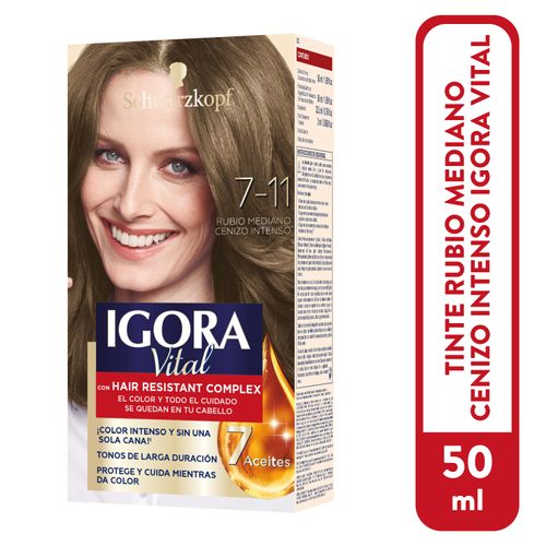 Tinte capilar Schwarzkopf igora vital color rubio cenizo intenso  - 50 ml